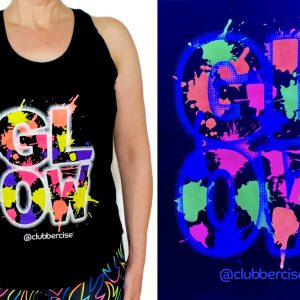 GLOW black racerback tank