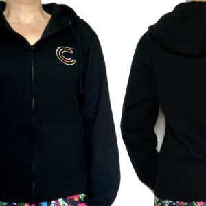 Embroidered logo zip hoodie