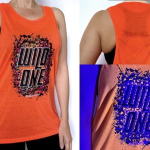WILD ONE neon orange racerback