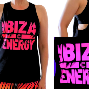 IBIZA ENERGY black organic cotton racerback