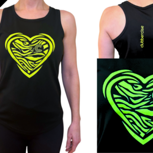 SONIQUE ZEBRA black fitted breathable tank